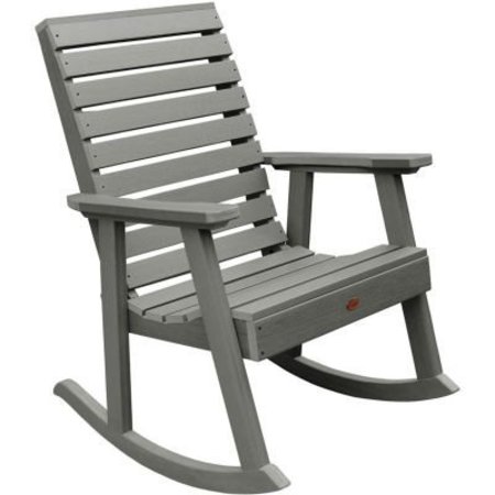 HIGHWOOD USA highwood® Weatherly Outdoor Rocking Chair, Eco Friendly Synthetic Wood In Coastal Teak AD-RKCH2-CGE